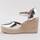 Schuhe Damen Leinen-Pantoletten mit gefloch Montevita 102791 Silbern