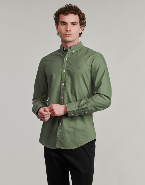 Polo Ralph Lauren CHEMISE AJUSTEE SLIM FIT EN OXFORD LEGER Kaki