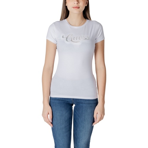 Kleidung Damen T-Shirts Guess SS  DOT LOGO R3 W5GI47 KA0Q1 Weiss