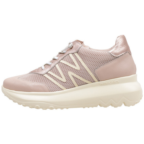 Schuhe Damen Sneaker Low Wonders A-4001 Beige