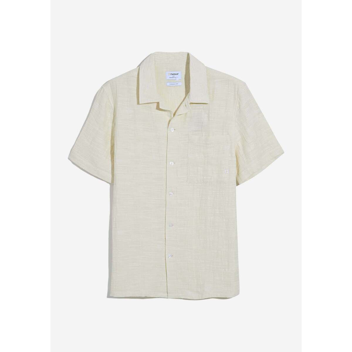 Kleidung Herren Langärmelige Hemden Farah Fleet check  - cream Beige