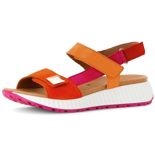 Schuhe Damen Wanderschuhe Gabor Sandaletten 64.582.33 pumpkin kombi Samtchevr Lello 64.582.33 Multicolor