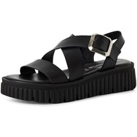 Schuhe Damen Sandalen / Sandaletten Tamaris Sandaletten 1-28705-44-001 black Leder 1-28705-44-001 Schwarz