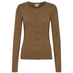 Kleidung Damen Strickjacken Ichi Cardigan femme  Mafa Braun