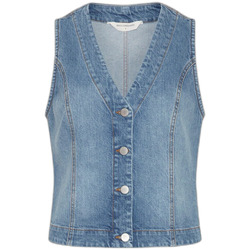 Kleidung Damen Strickjacken Moss Copenhagen Gilet en jeans femme  Eli Ada Blau