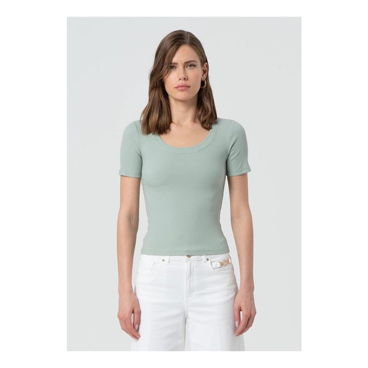 Kleidung Damen Tops / Blusen Fracomina FP25ST3013J40101 Grün