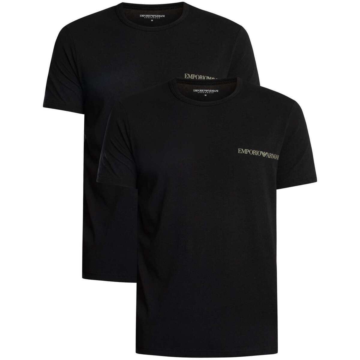 Kleidung Herren Pyjamas/ Nachthemden Emporio Armani 2er-Pack Lounge-T-Shirts Blau