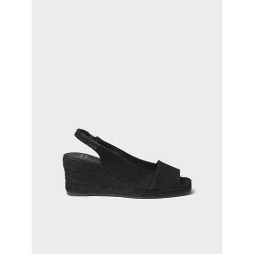 Schuhe Damen Leinen-Pantoletten mit gefloch Toni Pons FIORE Schwarz