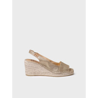 Schuhe Damen Leinen-Pantoletten mit gefloch Toni Pons FIORE Gold