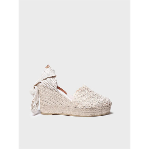 Schuhe Damen Leinen-Pantoletten mit gefloch Toni Pons MARTINA Beige