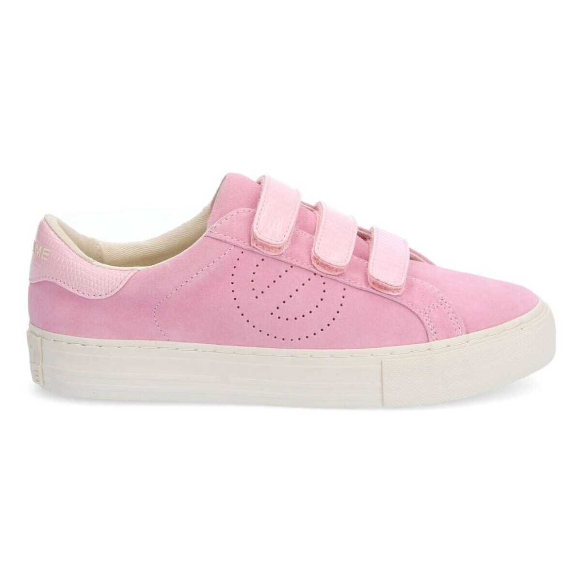 Schuhe Damen Sneaker Low No Name ARCADE STRAPS PERFOS - SUEDE/GECKO - ROSE Rosa