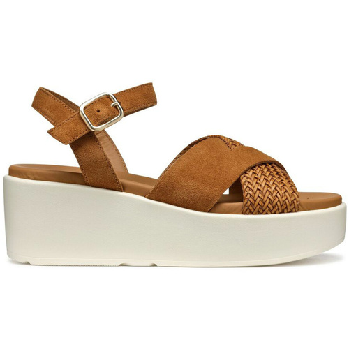 Schuhe Damen Sandalen / Sandaletten Geox D Xand 2.2S sandalo con zeppa Braun