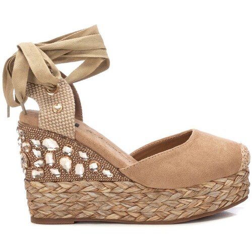 Schuhe Damen Leinen-Pantoletten mit gefloch Xti 143995 Beige
