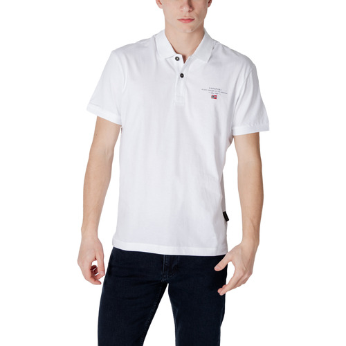 Kleidung Herren Polohemden Napapijri ELBAS JERSEY NP0A4GB4 Weiss