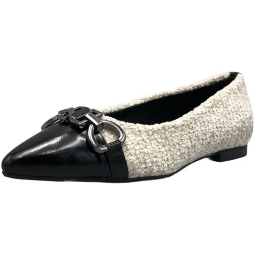 Schuhe Damen Ballerinas Gianluca Pisati ALBA GOMMA RICCIO/VETREX BIANCO/NERO Beige