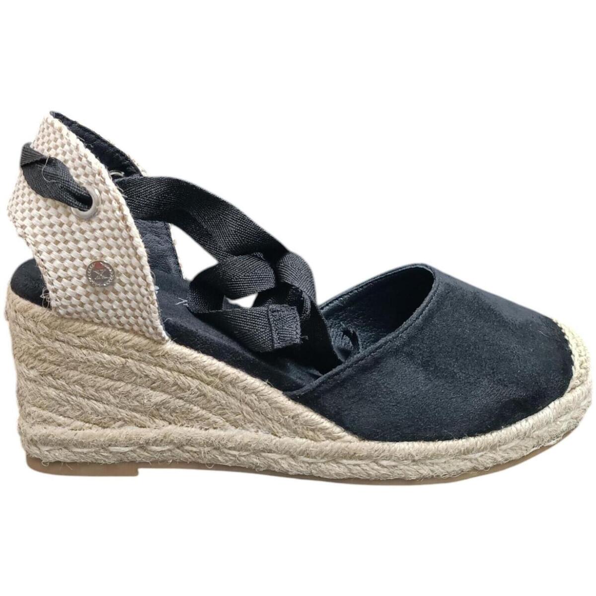 Schuhe Damen Leinen-Pantoletten mit gefloch Xti ZAPATO  SRA Schwarz