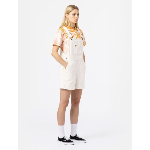 Kleidung Damen Overalls / Latzhosen Dickies DUCK CANVAS SHORT BIB SW - DK0A4XPTC431-CLOUD Beige