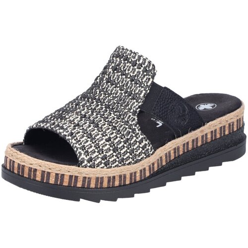 Schuhe Damen Pantoletten / Clogs Rieker Pantoletten FSK Sandalen V7953-00 00 Schwarz