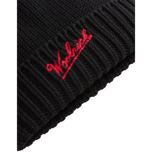 Woolrich Mütze LOGO Beanie Schwarz