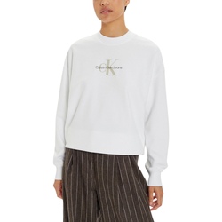 Kleidung Damen Sweatshirts Calvin Klein Jeans TEXTURED MONOLOGO CR J20J224177 Weiss
