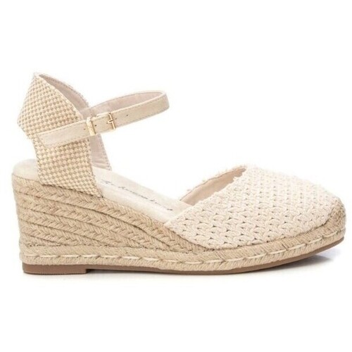 Schuhe Damen Leinen-Pantoletten mit gefloch Xti 143952 Beige