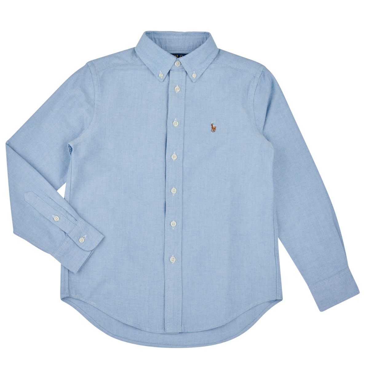 Kleidung Kinder Langärmelige Hemden Polo Ralph Lauren CHEMISE OXFORD CHAMBRAY Blau / Metallic-grau / Blau