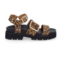 Schuhe Damen Sandalen / Sandaletten No Name JUNE ANKLE W - SUEDE LEO - LEOPARD Braun