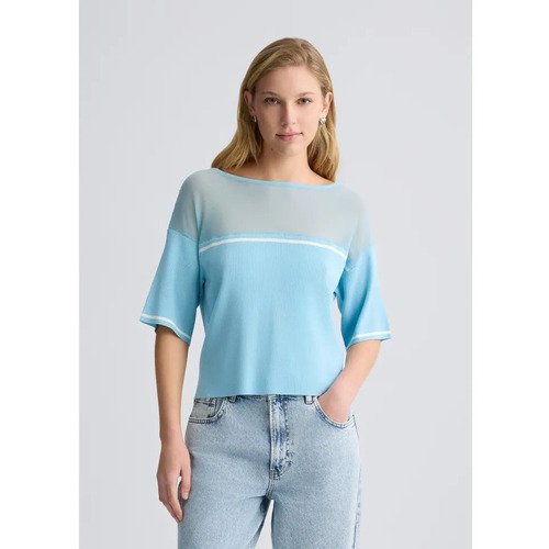 Kleidung Damen T-Shirts & Poloshirts Liu Jo TA5098-MS027 Azurblau