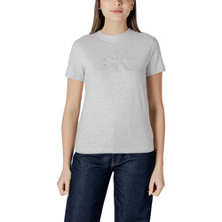 Kleidung Damen T-Shirts Calvin Klein Jeans CHENILLE MONOLOGO J20J224244 Grau