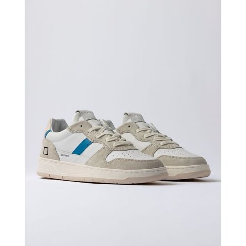 Date M421-C2-VC-WE COURT 2.0 VINTAGE CALF-WHITE/BLUETTE Weiss