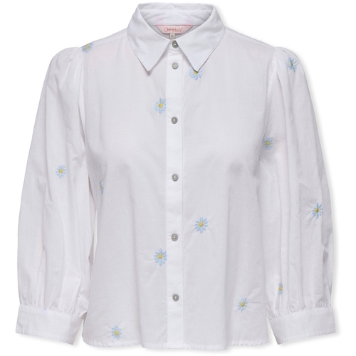 Kleidung Damen Tops / Blusen Only Candy Shirt - Bright White Weiss
