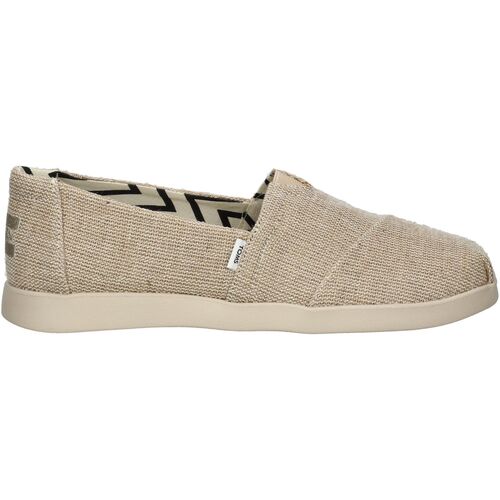 Schuhe Damen Leinen-Pantoletten mit gefloch Toms Slipper Beige