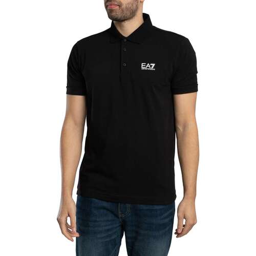 Kleidung Herren Polohemden Emporio Armani EA7 Logo-Polo-Shirt Schwarz