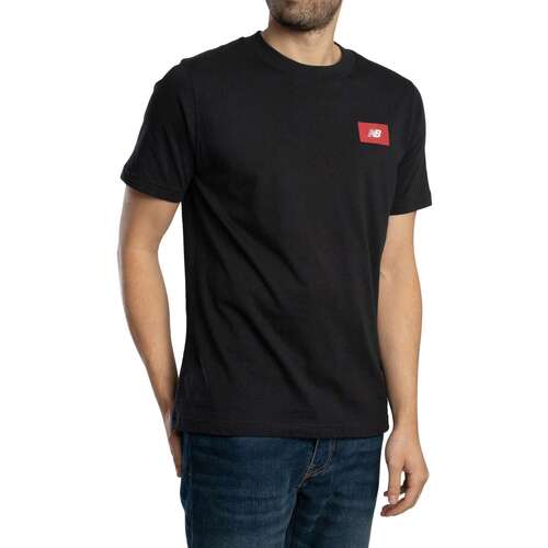 Kleidung Herren T-Shirts New Balance Box Logo T-Shirt Schwarz