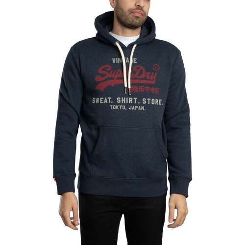 Kleidung Herren Sweatshirts Superdry Entspannter Heritage-Hoodie mit Vintage-Logo Blau