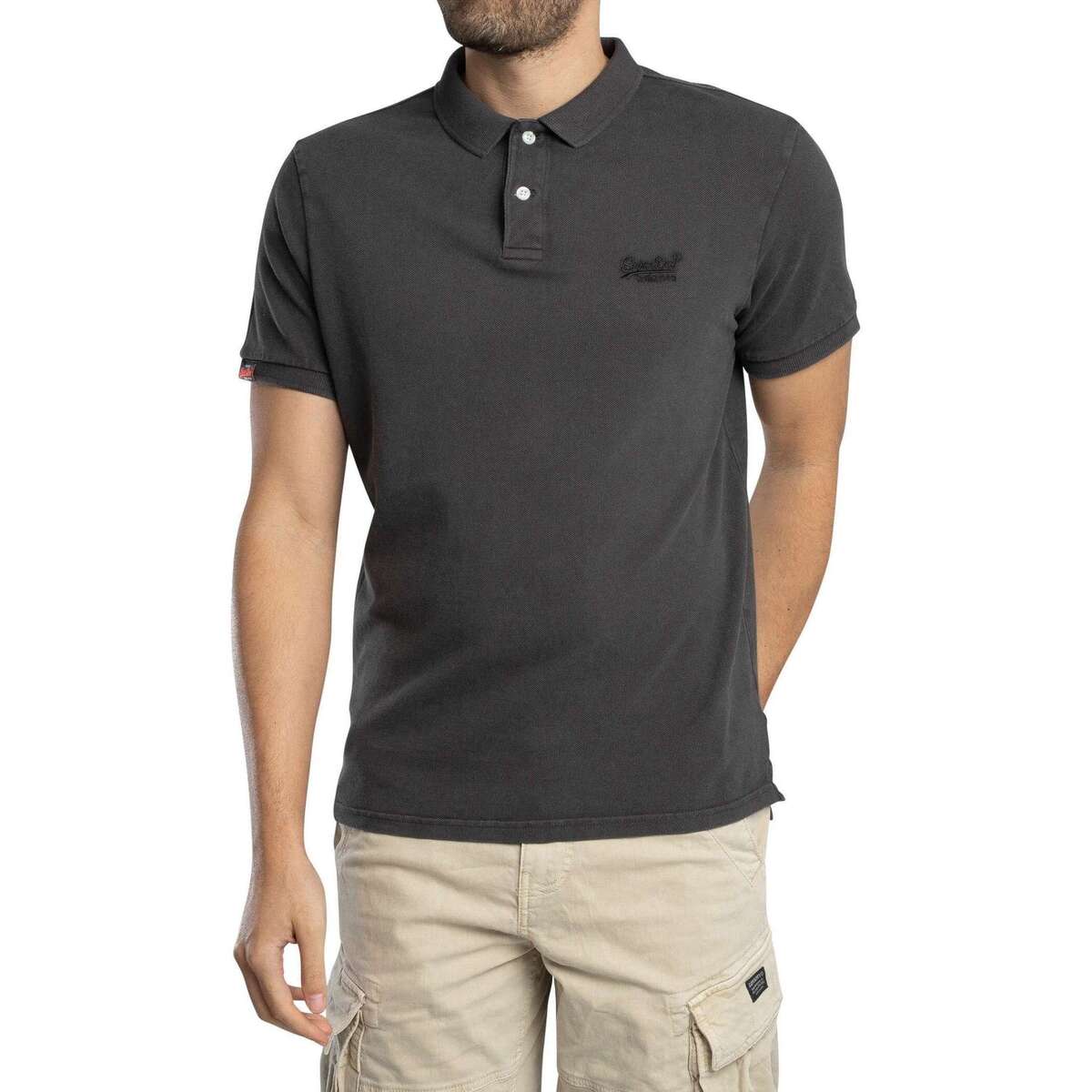 Kleidung Herren Polohemden Superdry Vint Destroy Poloshirt Schwarz