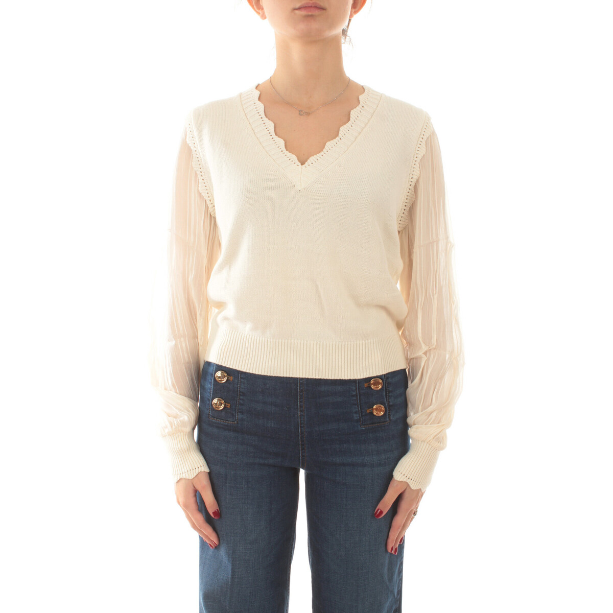 Kleidung Damen Pullover Twin Set 251TP3162 Weiss