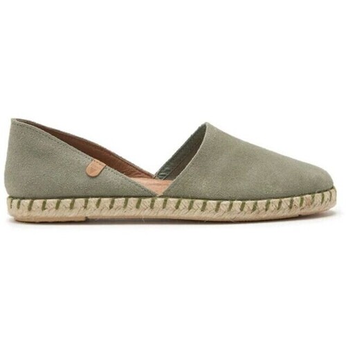 Schuhe Damen Leinen-Pantoletten mit gefloch Verbenas CARMEN Grün