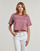 Kleidung Damen T-Shirts MICHAEL Michael Kors YD STRIPED CROP LOGO TEE Bordeaux