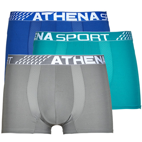 Unterwäsche Herren Boxer Athena FRESH  Pack de 3 Grau / Lagune / Blau / Blau