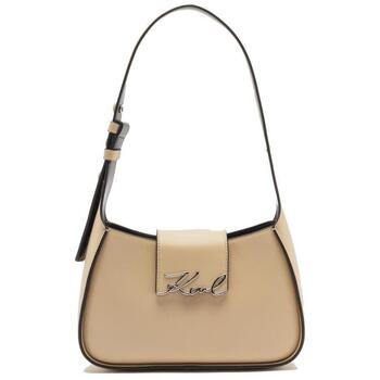 Taschen Damen Taschen Karl Lagerfeld SIGNATURE SM SHOULDER BAG Beige