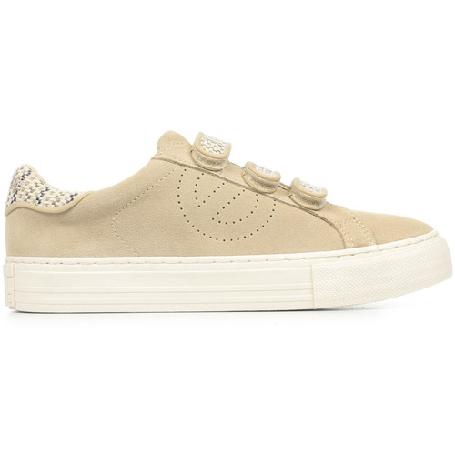 Schuhe Damen Sneaker No Name Arcade Straps Perfos Beige