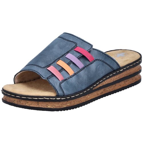 Schuhe Damen Pantoletten / Clogs Rieker Pantoletten 62970-14 Blau