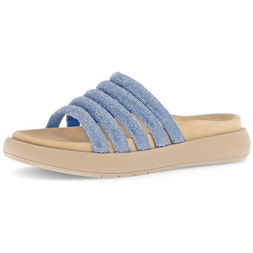 Schuhe Damen Pantoletten / Clogs Gabor Pantoletten Plateau Pantolette Strass 63.752.86 63.752.86 Blau