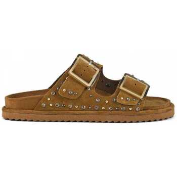 Schuhe Damen Sandalen / Sandaletten Colors of California Two buckle sandal with studs Braun