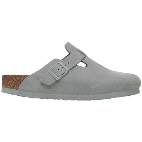 Schuhe Damen Sandalen / Sandaletten BIRKENSTOCK Boston Suede Leather Narrow - Pure Sage Grau