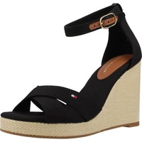 Schuhe Damen Sandalen / Sandaletten Tommy Hilfiger FLAG HIGH WEDGE ESPAD CR Schwarz