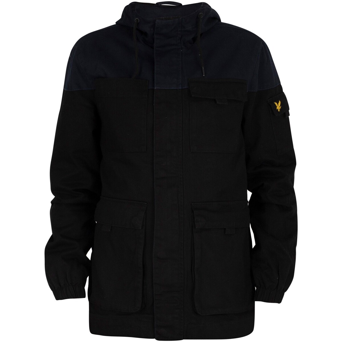 Kleidung Herren Parkas Lyle & Scott Kontrast-Jochjacke Schwarz