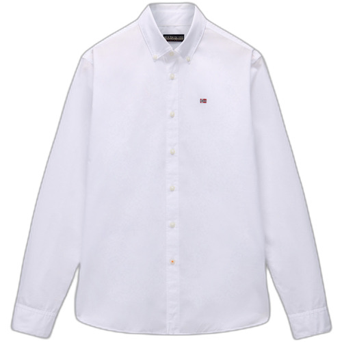 Kleidung Herren Langärmelige Hemden Napapijri Chemise manches longues  Talla Weiss