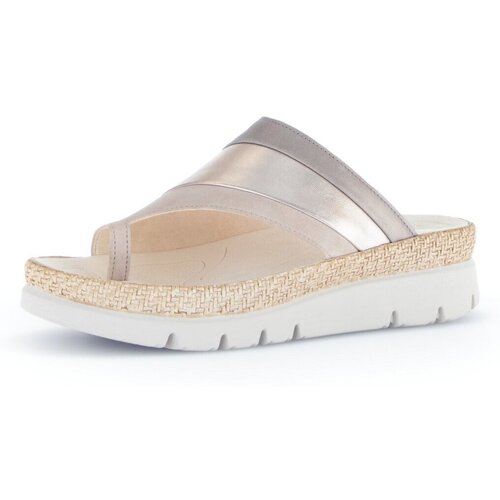 Schuhe Damen Pantoletten / Clogs Gabor Pantoletten oak kombi 63.722.12 Gold